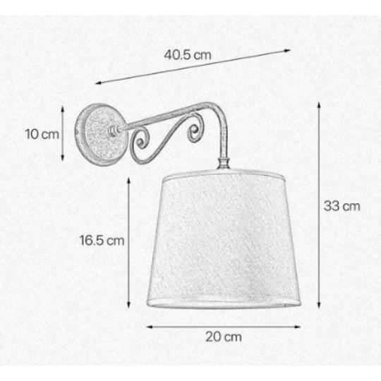 klasszikus rez mediterran fali lampa falikar textil buraval kastely villa nappali haloszoba agy vilagitas elegans luxus lameridiana lampak budapest lampabolt meretek.jpg